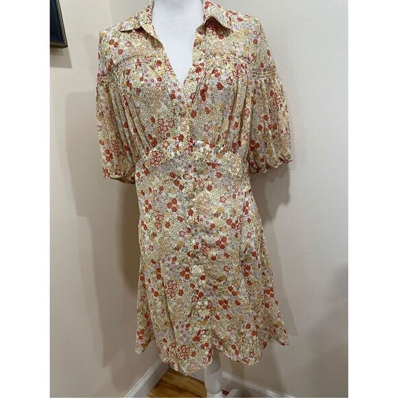 Free People Bonnie Mini Dress in Tea Combo Size L - Picture 4 of 9